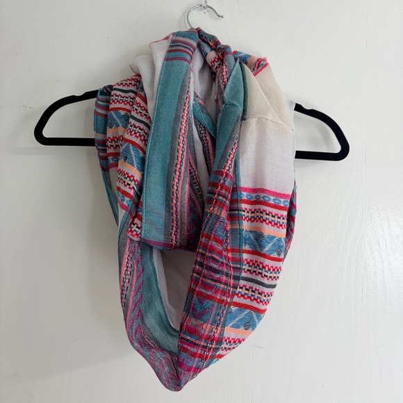 Colorful Patterned Infinity Scarf - Picture 2 of 7
